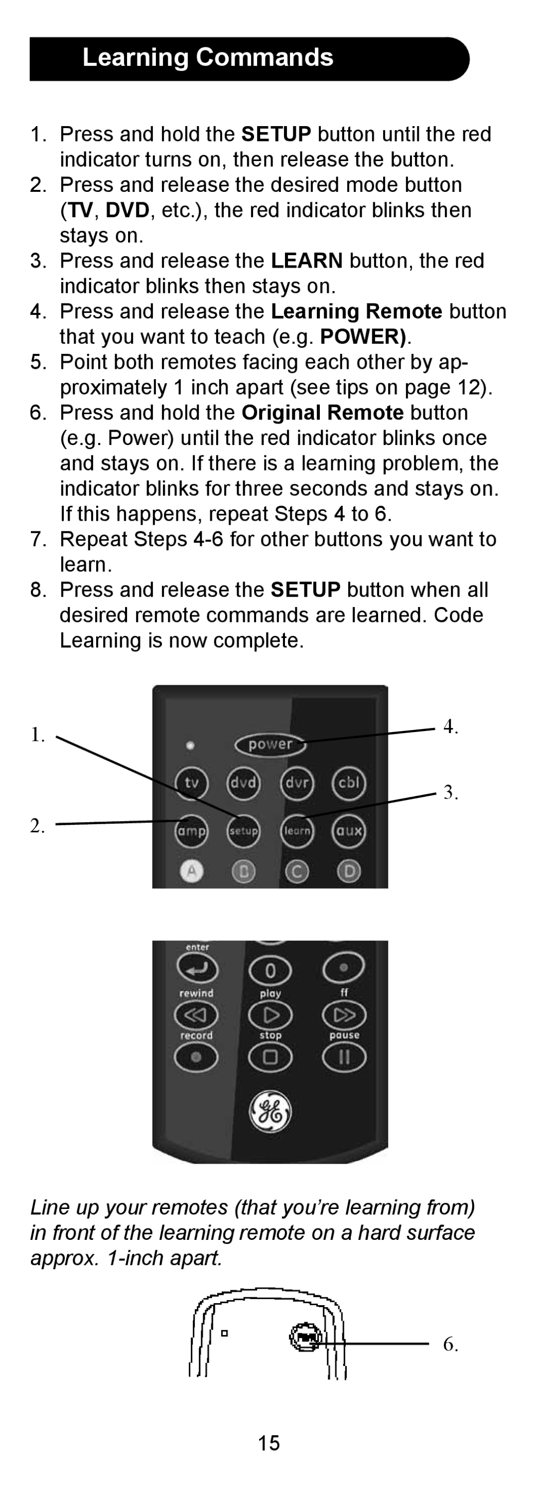 GE 24958 instruction manual Learning Commands 