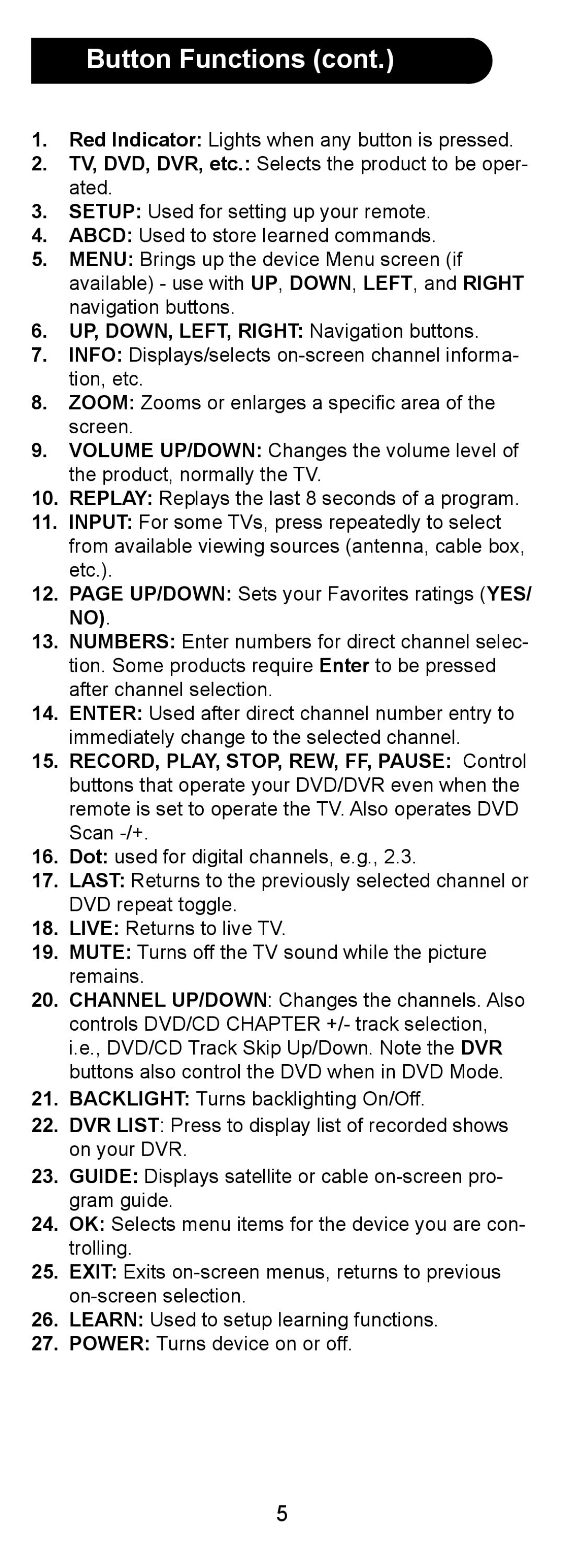 GE 24958 instruction manual UP, DOWN, LEFT, Right Navigation buttons 