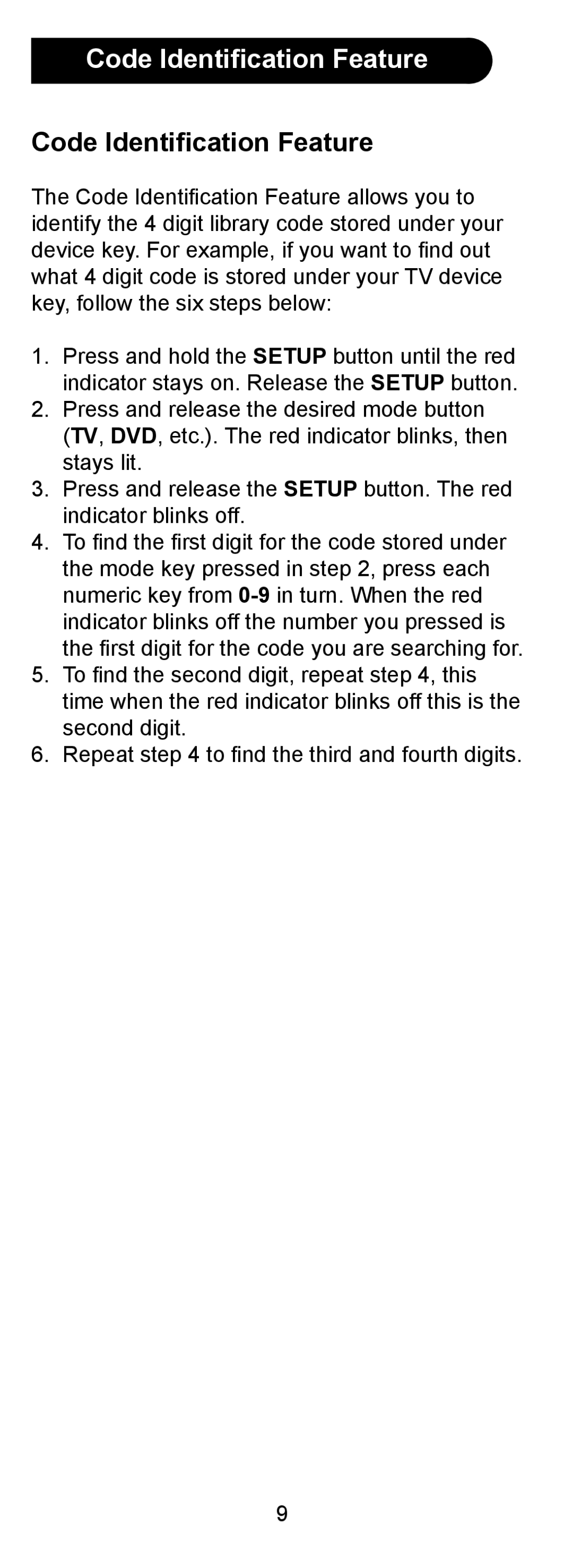 GE 24958 instruction manual Code Identification Feature 