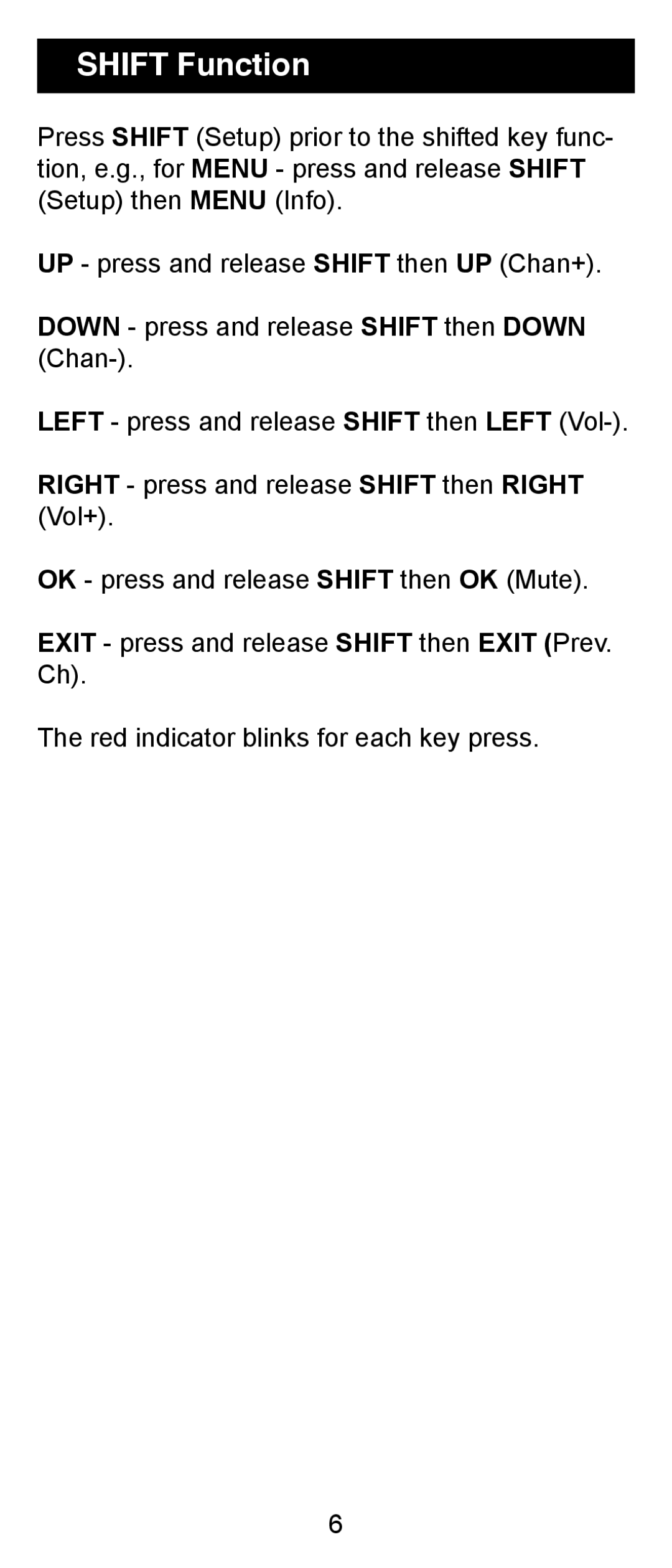 GE 24962 instruction manual Shift Function 