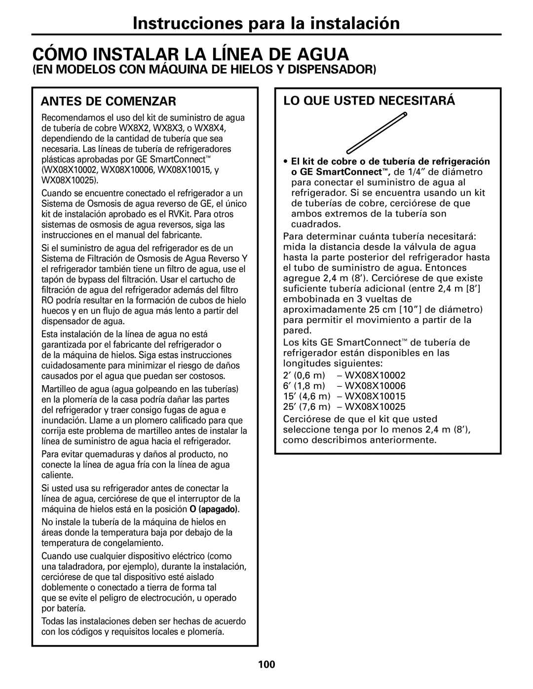 GE 25, 23 installation instructions Cómo Instalar LA Línea DE Agua, LO QUE Usted Necesitará 