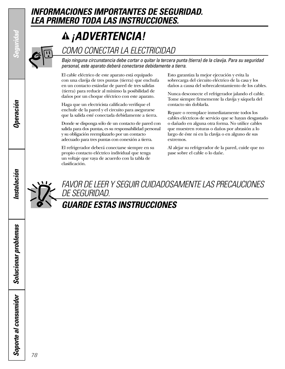 GE 25, 23 installation instructions Guarde Estas Instrucciones 