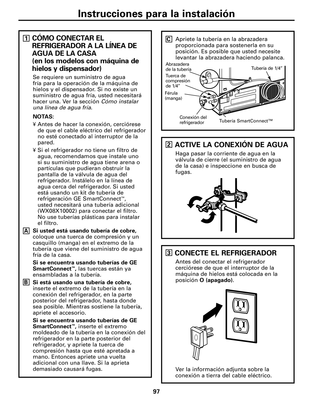 GE 23, 25 Active LA Conexión DE Agua, Conecte EL Refrigerador, Cómo Conectar EL Refrigerador a LA Línea DE Agua DE LA Casa 