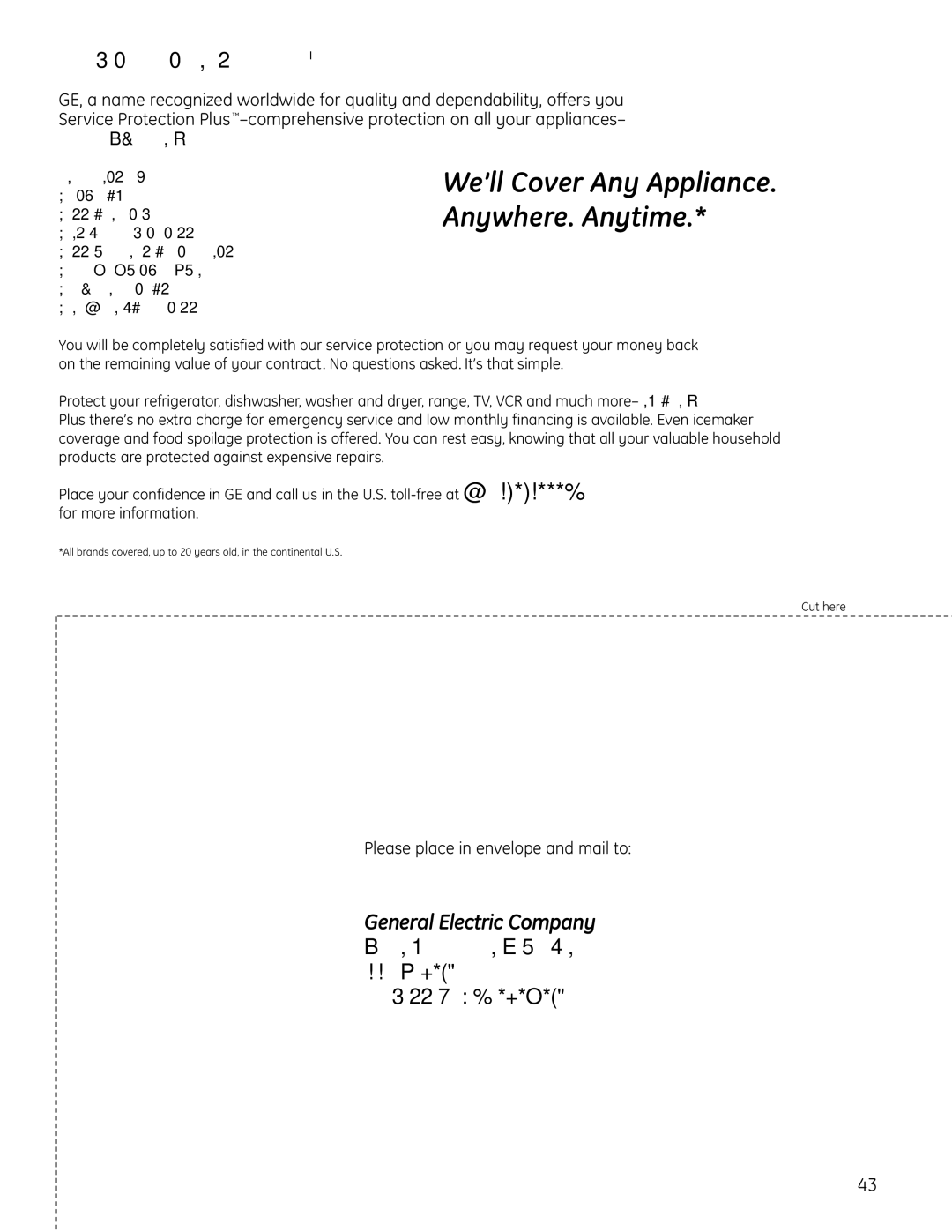 GE 26, 25, 23 installation instructions We’ll Cover Any Appliance. Anywhere. Anytime 