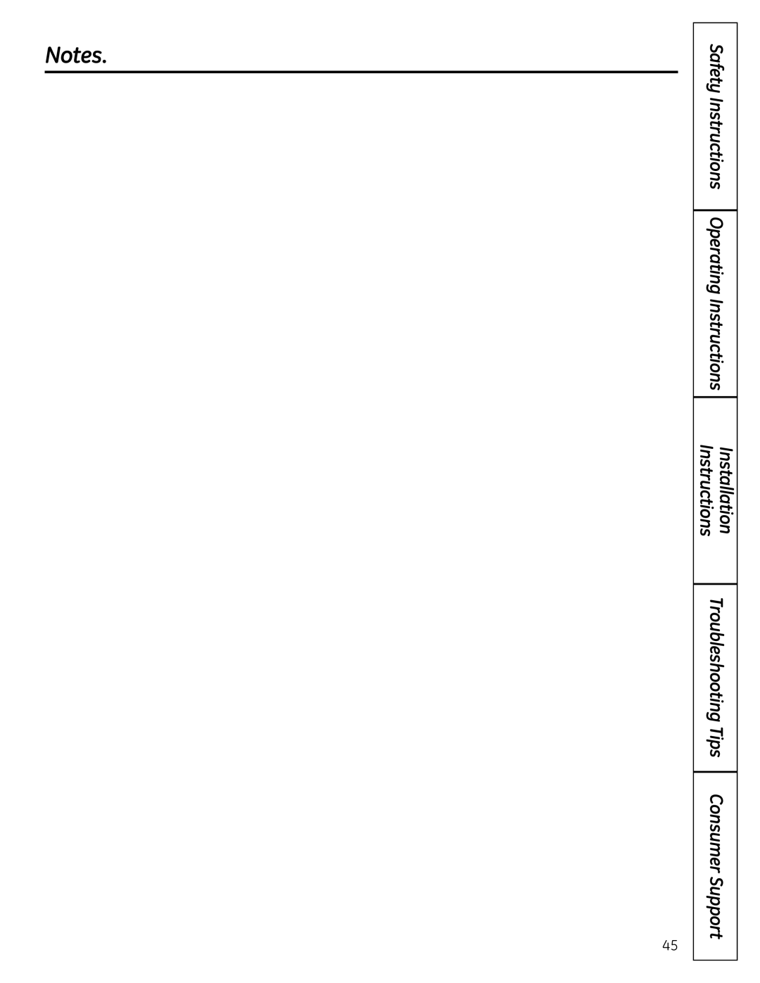 GE 25, 26, 23 installation instructions Safety Instructions Operating Instructions, Troubleshooting Tips Consumer Support 