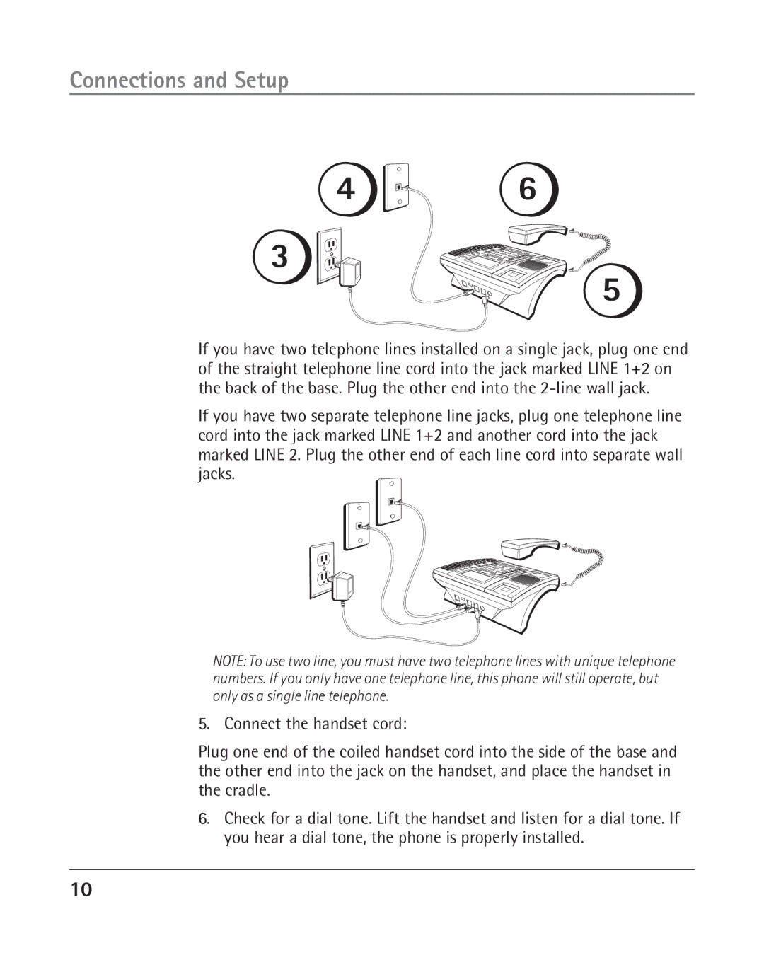 GE 25202 manual Connections and Setup 