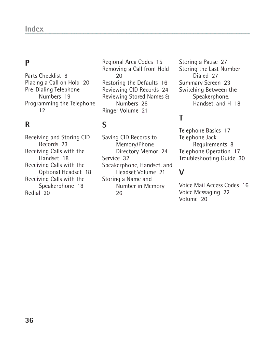 GE 25202 Storing the Last Number, Placing a Call on Hold Restoring the Defaults, Pre-Dialing Telephone, Directory Memor 