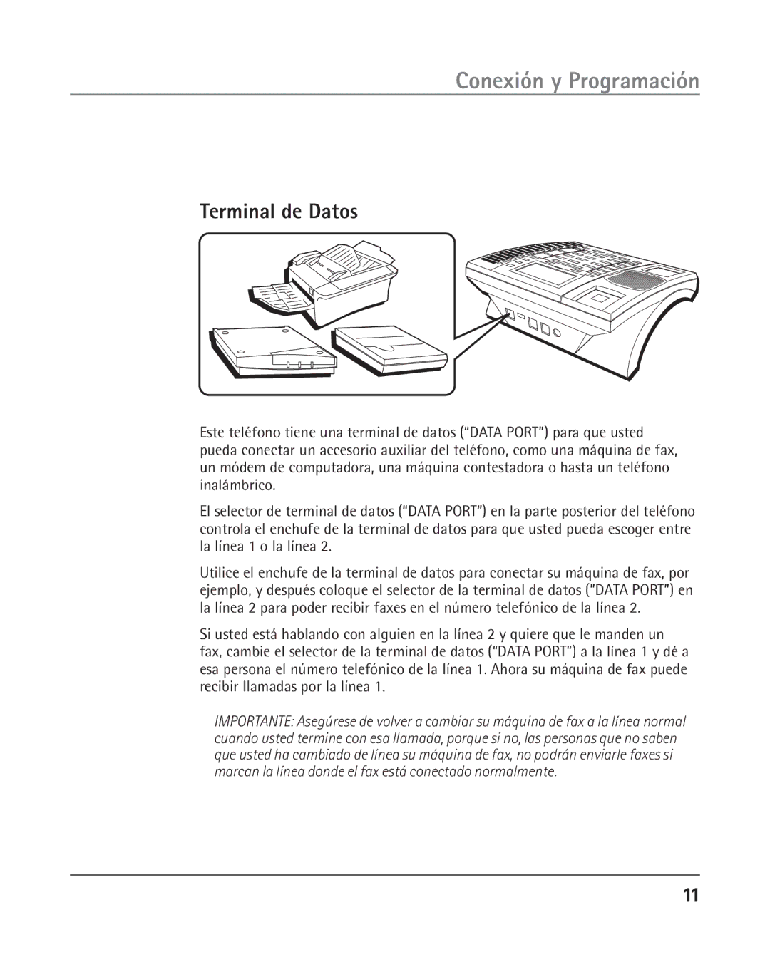 GE 25202 manual Terminal de Datos 