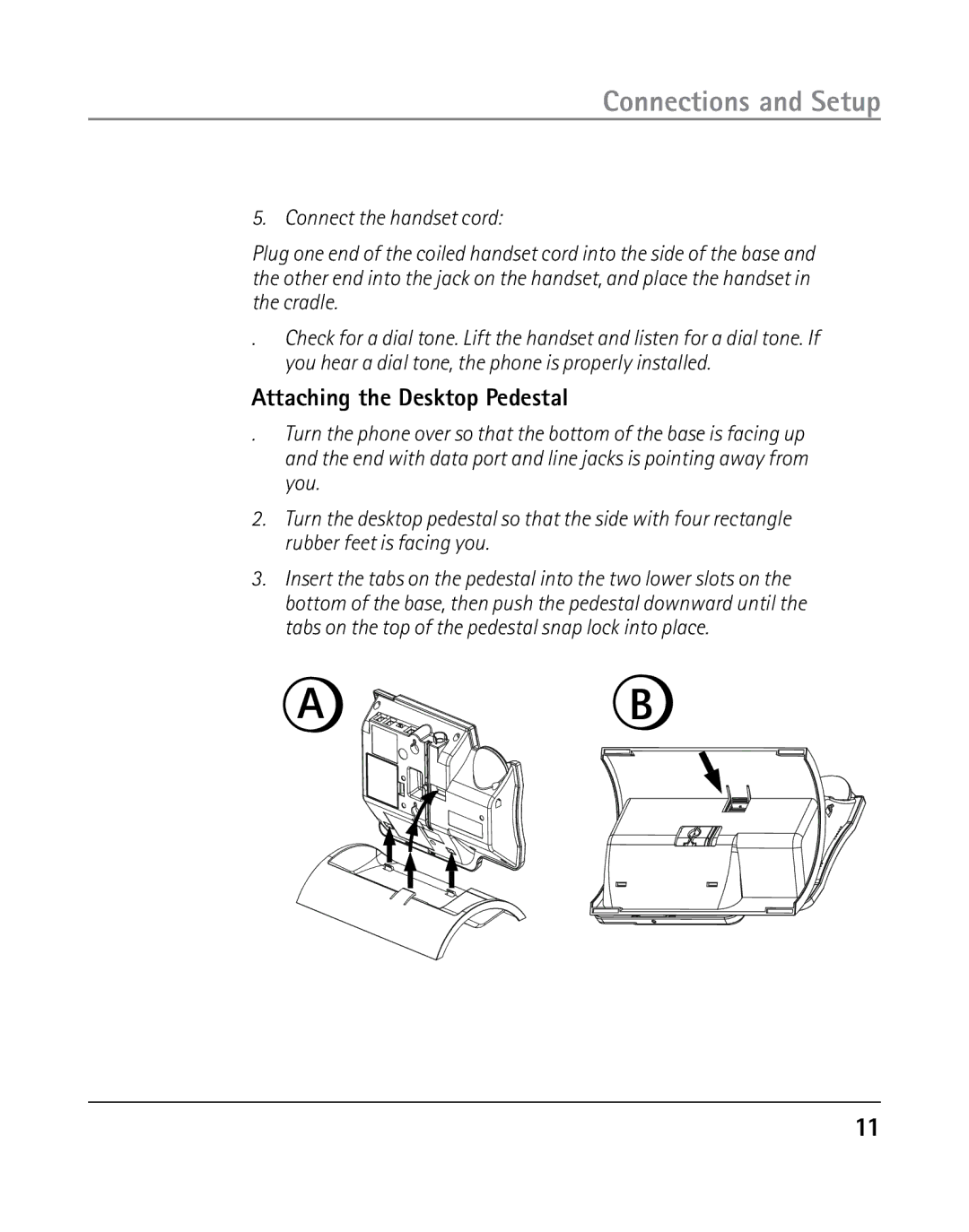 GE 25203 manual Attaching the Desktop Pedestal 