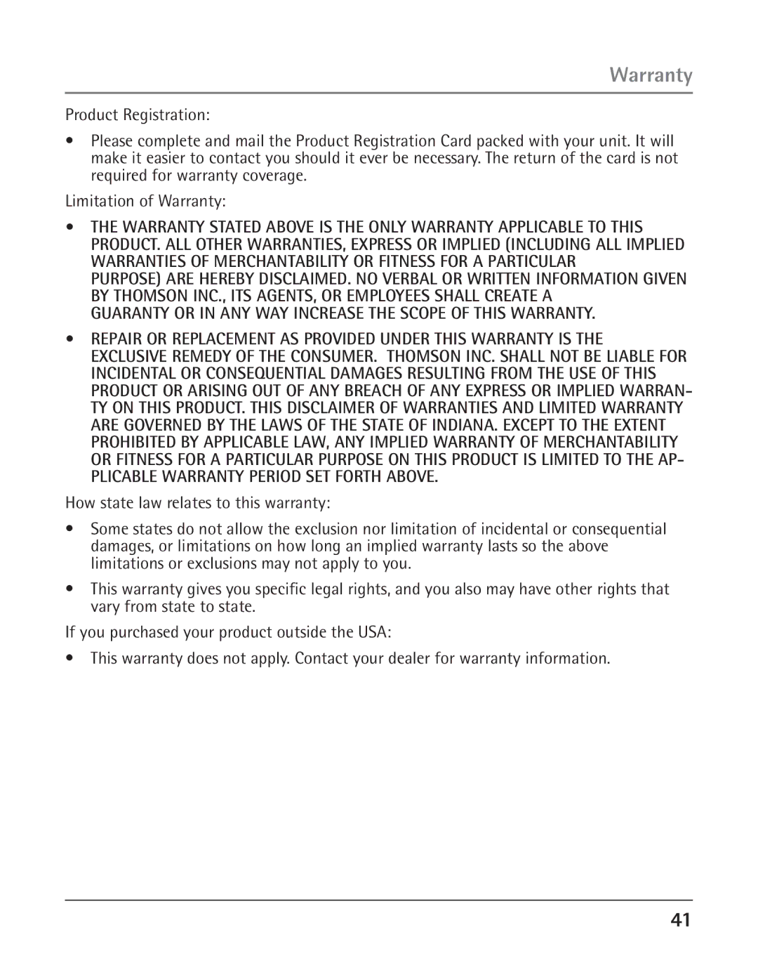 GE 25423, 25424 manual Guaranty or in ANY WAY Increase the Scope of this Warranty 