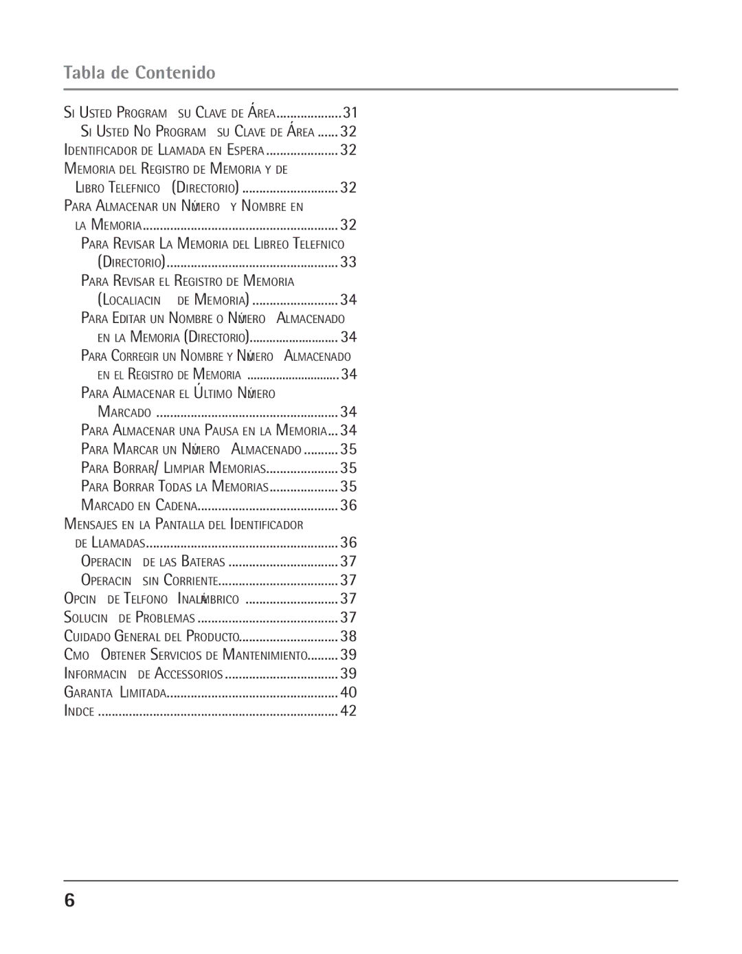 GE 25424, 25423 Libro Telefónico Directorio, Localización de Memoria, En la Memoria Directorio, En el Registro de Memoria 