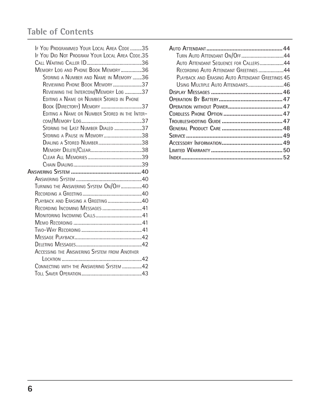 GE 25425 manual Storing the Last Number Dialed 