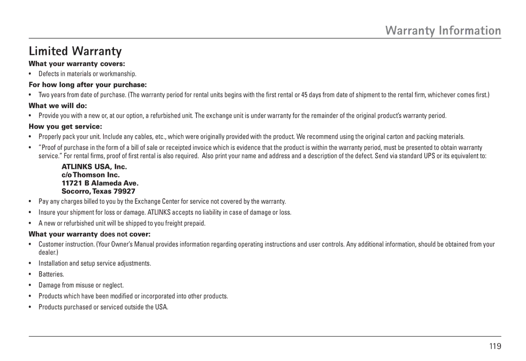 GE 25450 manual Warranty Information, Limited Warranty 