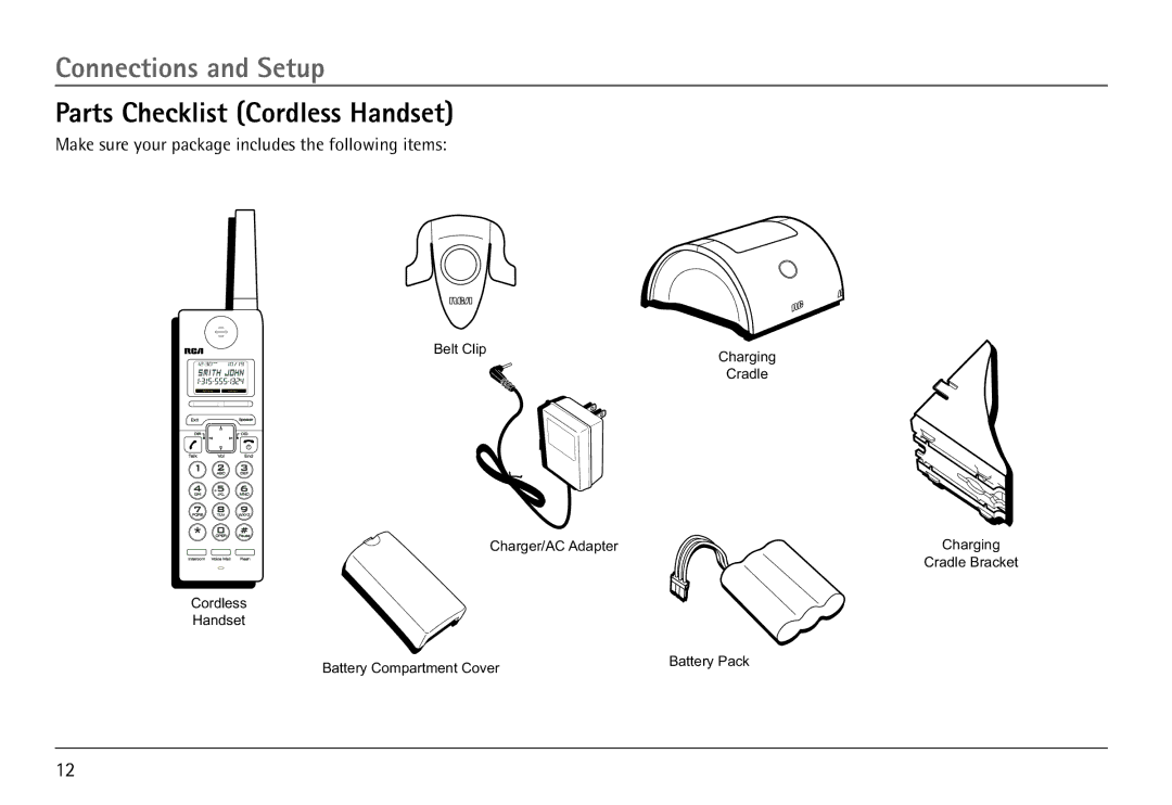 GE 25450 manual Parts Checklist Cordless Handset 