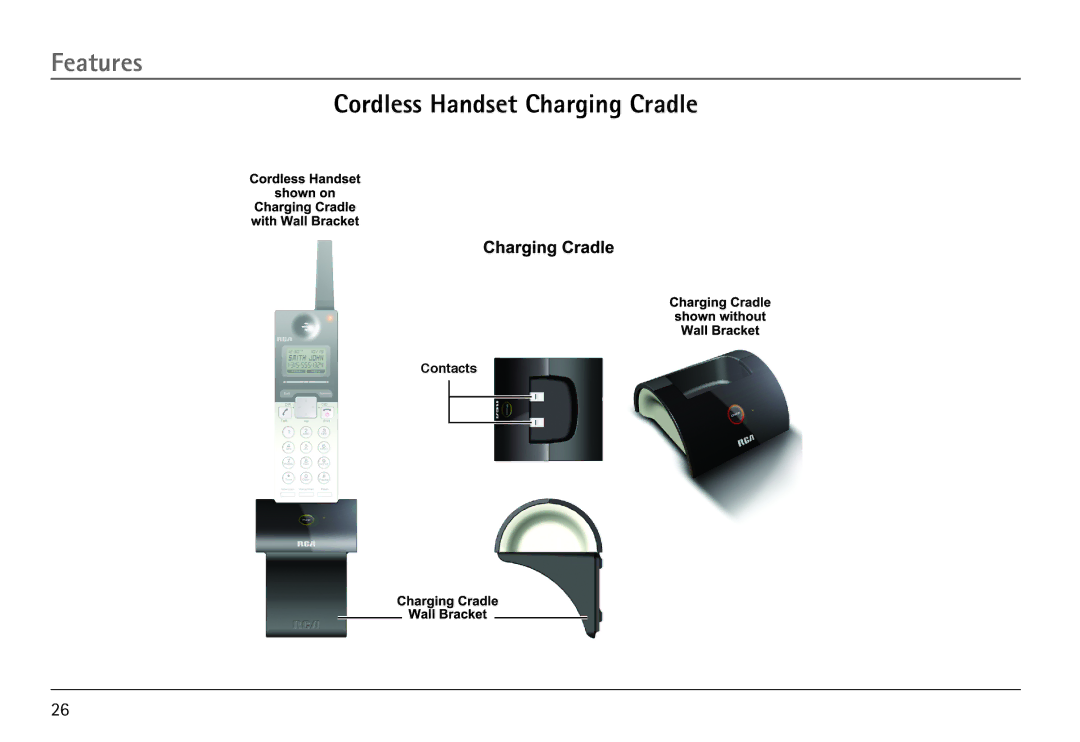 GE 25450 manual Cordless Handset Charging Cradle 