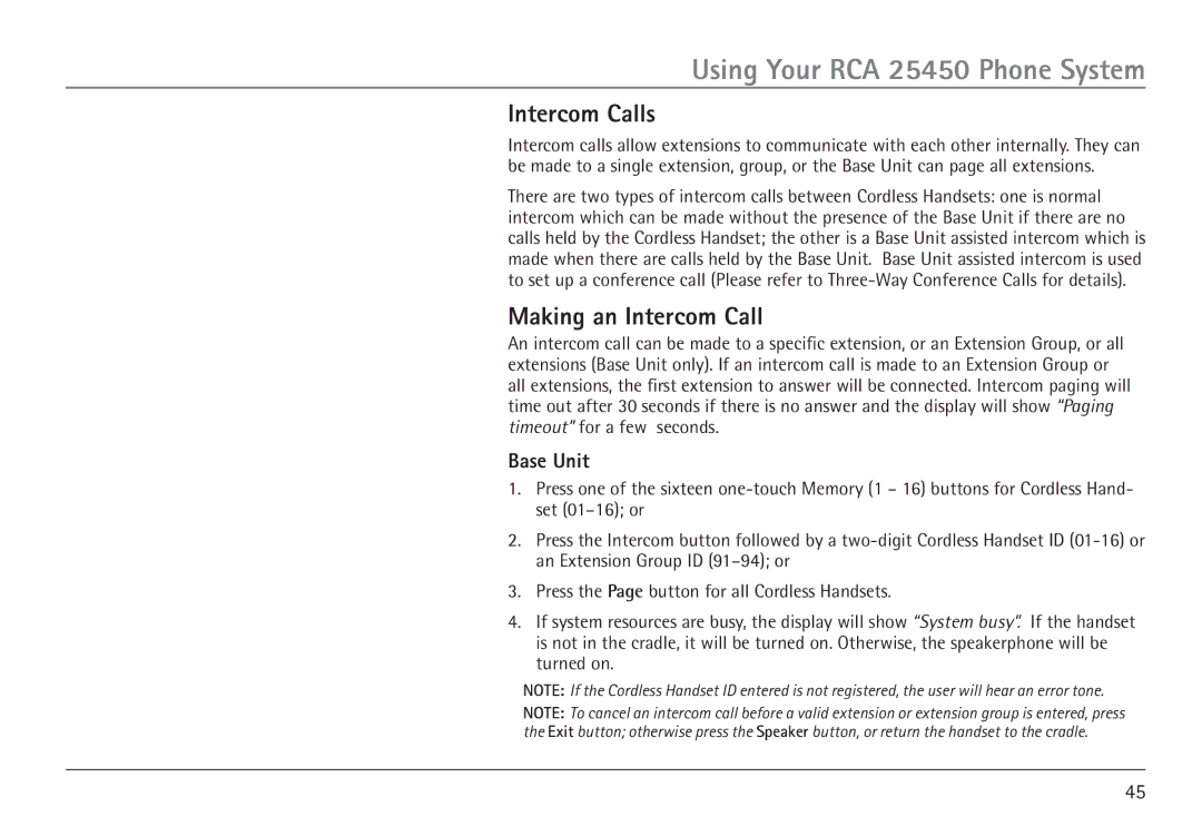 GE 25450 manual Intercom Calls, Making an Intercom Call 