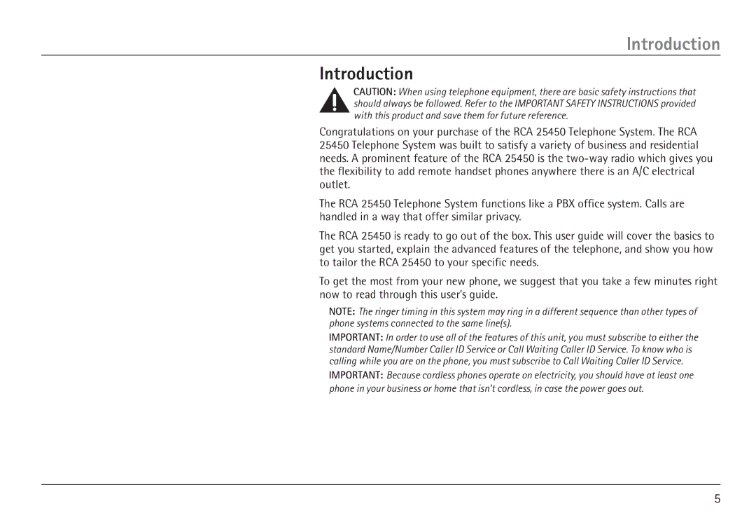 GE 25450 manual Introduction 