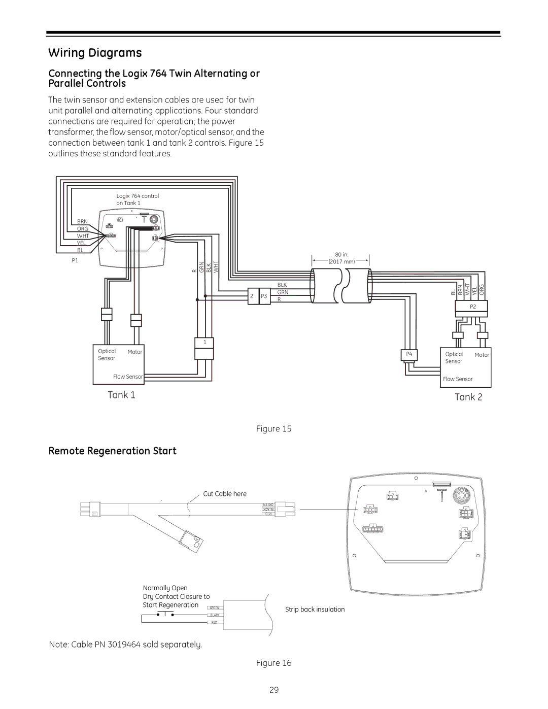 GE 255 operation manual Wiring Diagrams, Remote Regeneration Start 