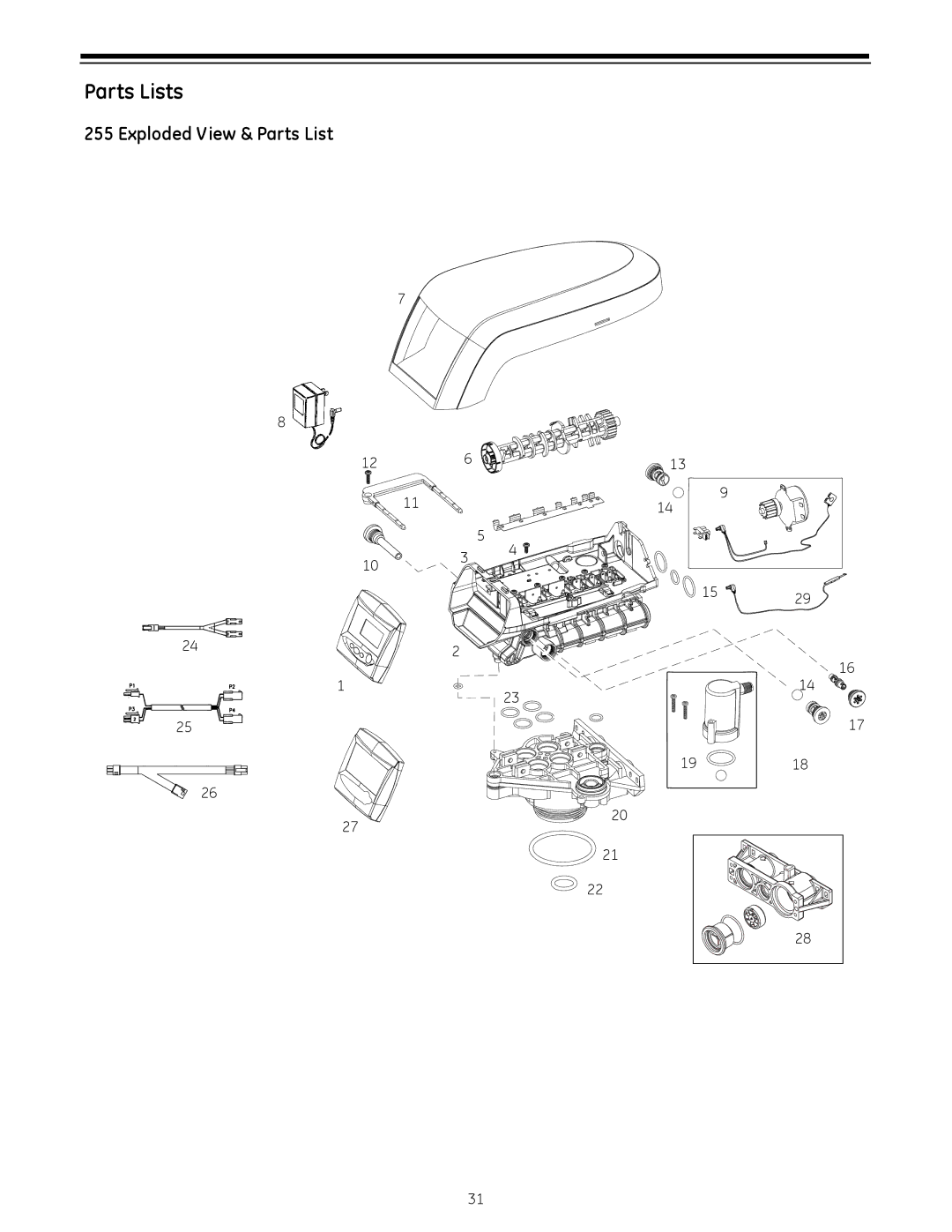 GE 255 operation manual Parts Lists, Exploded View & Parts List 