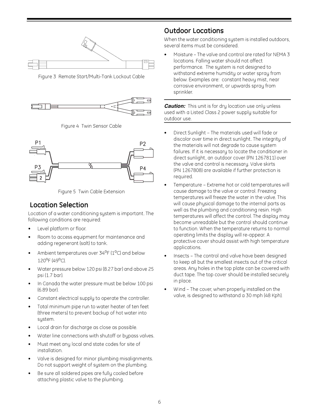 GE 255 operation manual Location Selection, Outdoor Locations 