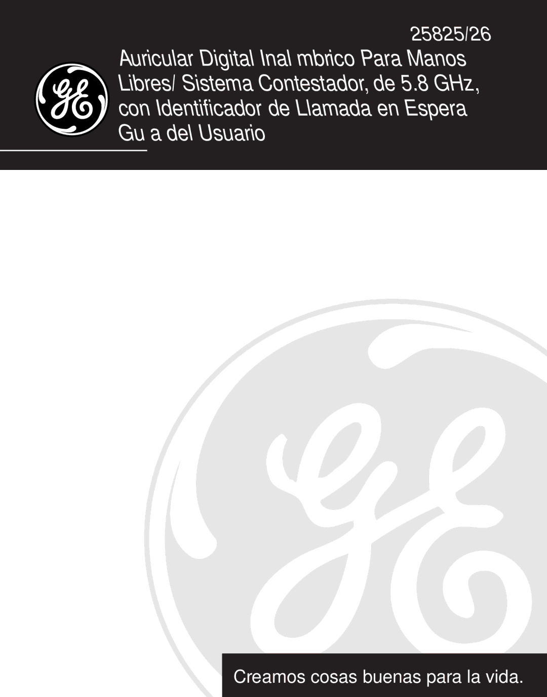 GE 25826 manual 25825/26 