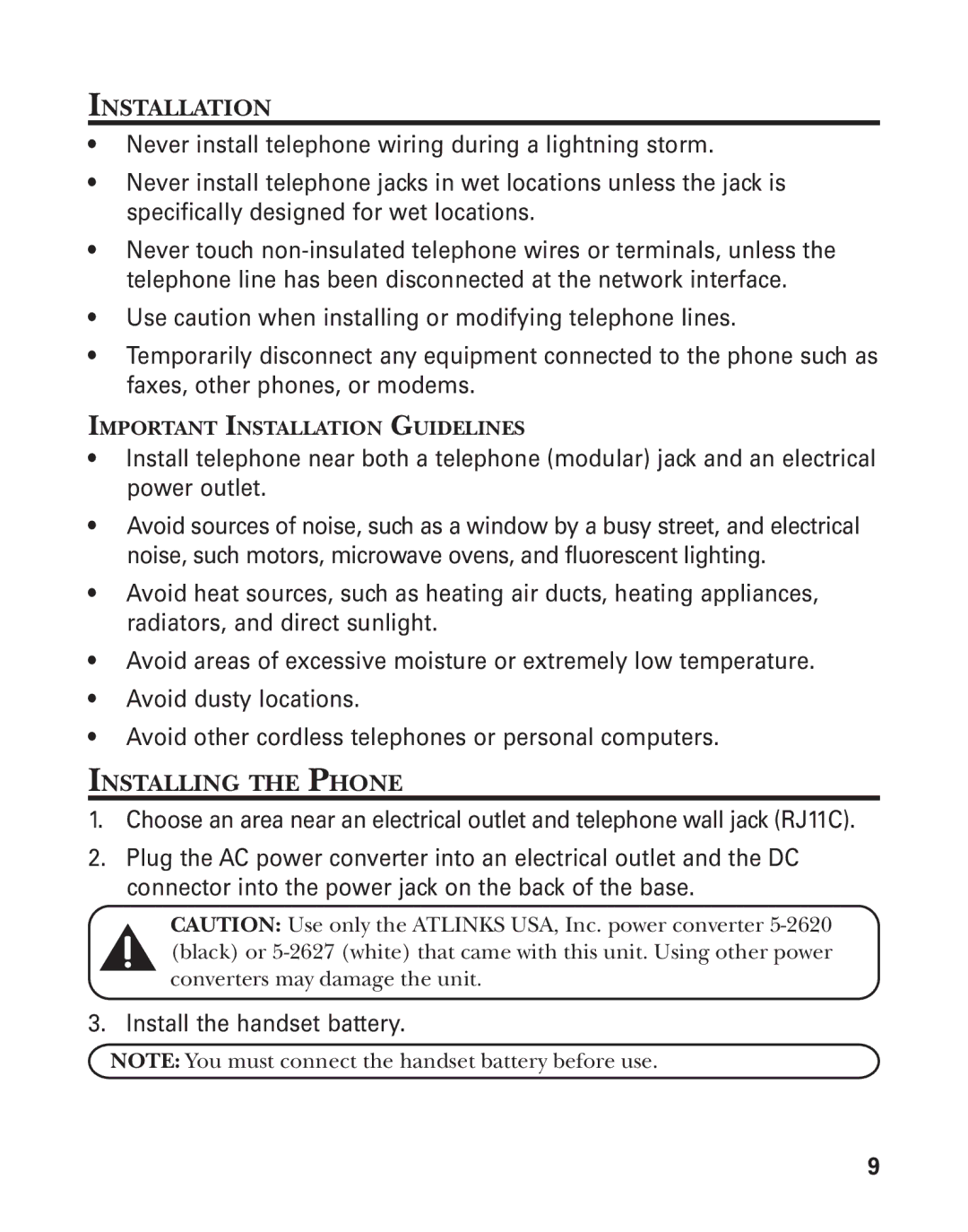 GE 25825, 25826 manual Installing the Phone, Important Installation Guidelines 