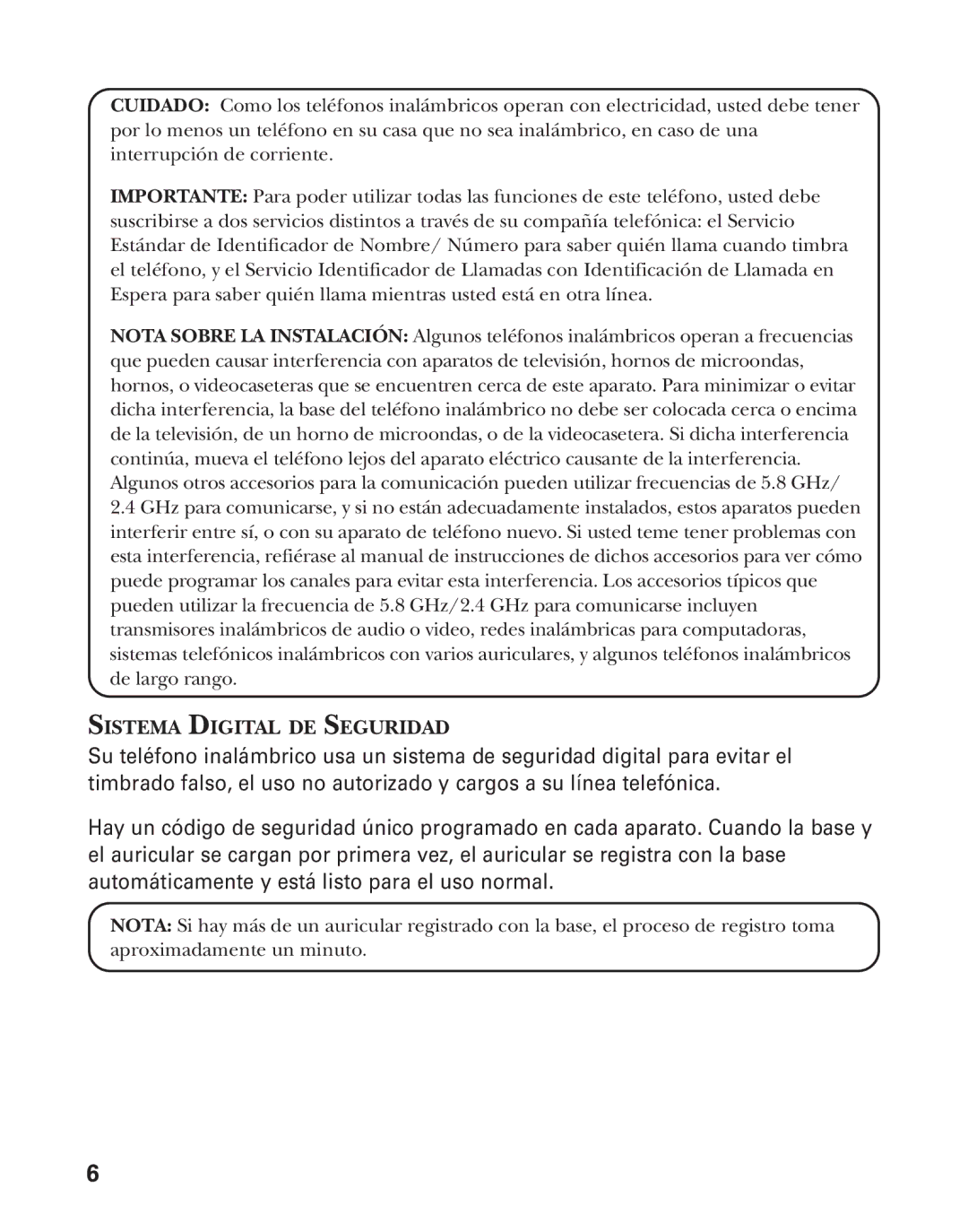 GE 25826GE, 25826GC, 55903980 manual Sistema Digital DE Seguridad 