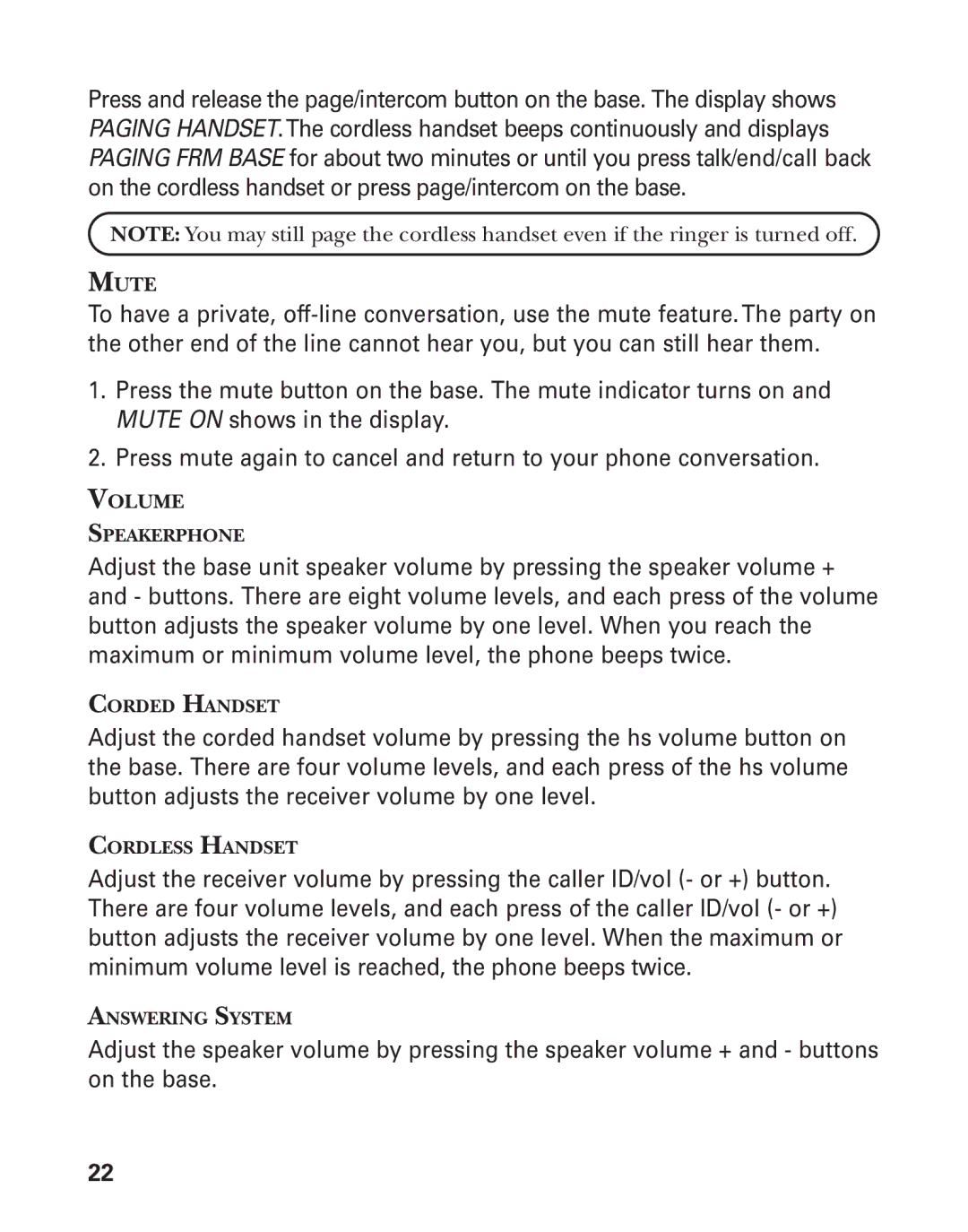 GE 25880, 00004228 manual Mute 