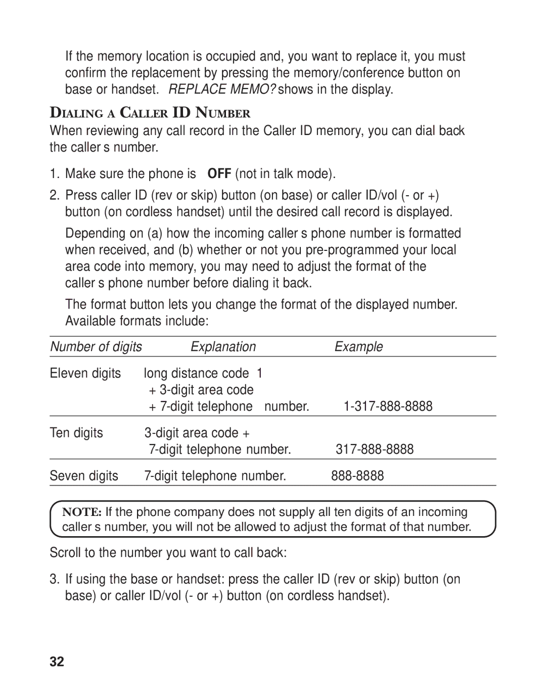 GE 25880, 00004228 manual Dialing a Caller ID Number 