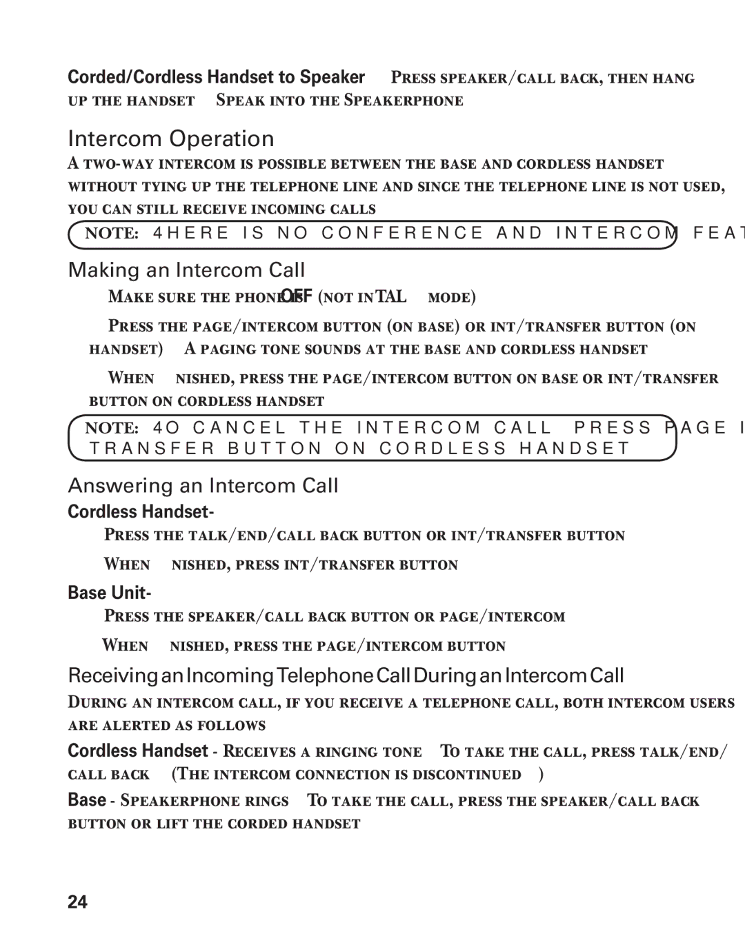 GE 25880 manual Intercom Operation, Making an Intercom Call, Answering an Intercom Call 