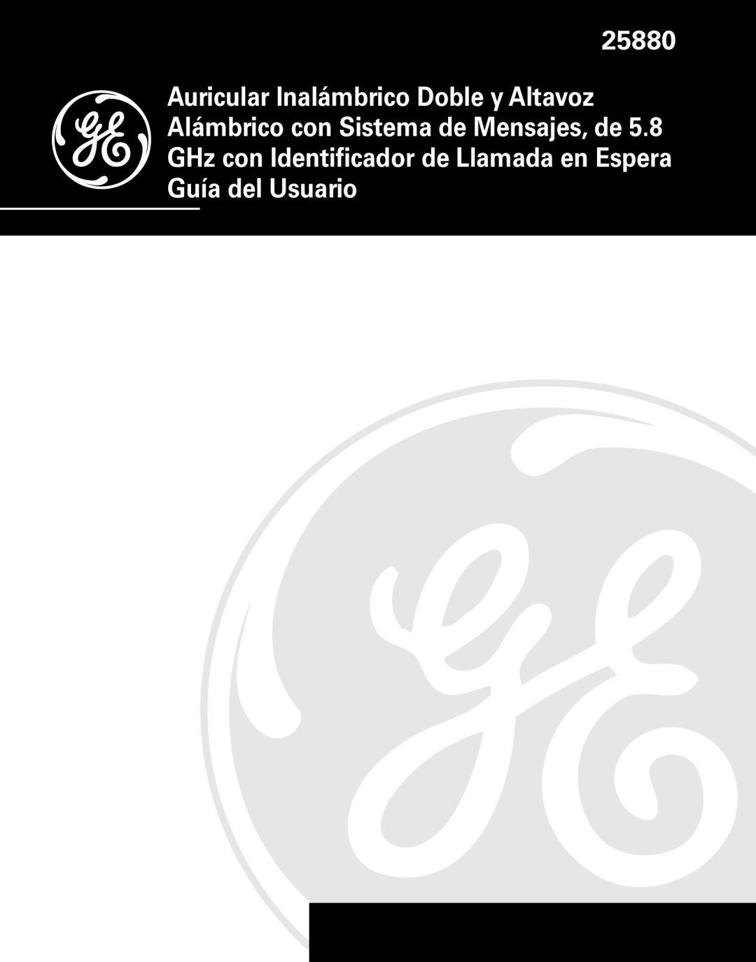 GE 25880 manual 