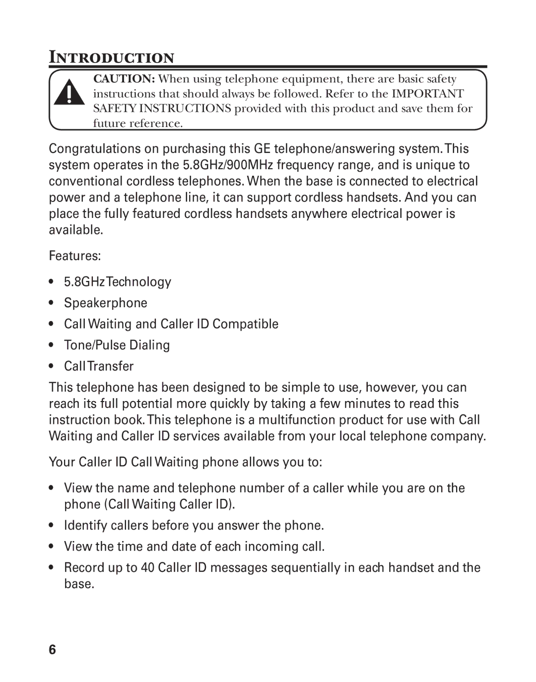 GE 25880 manual Introduction 