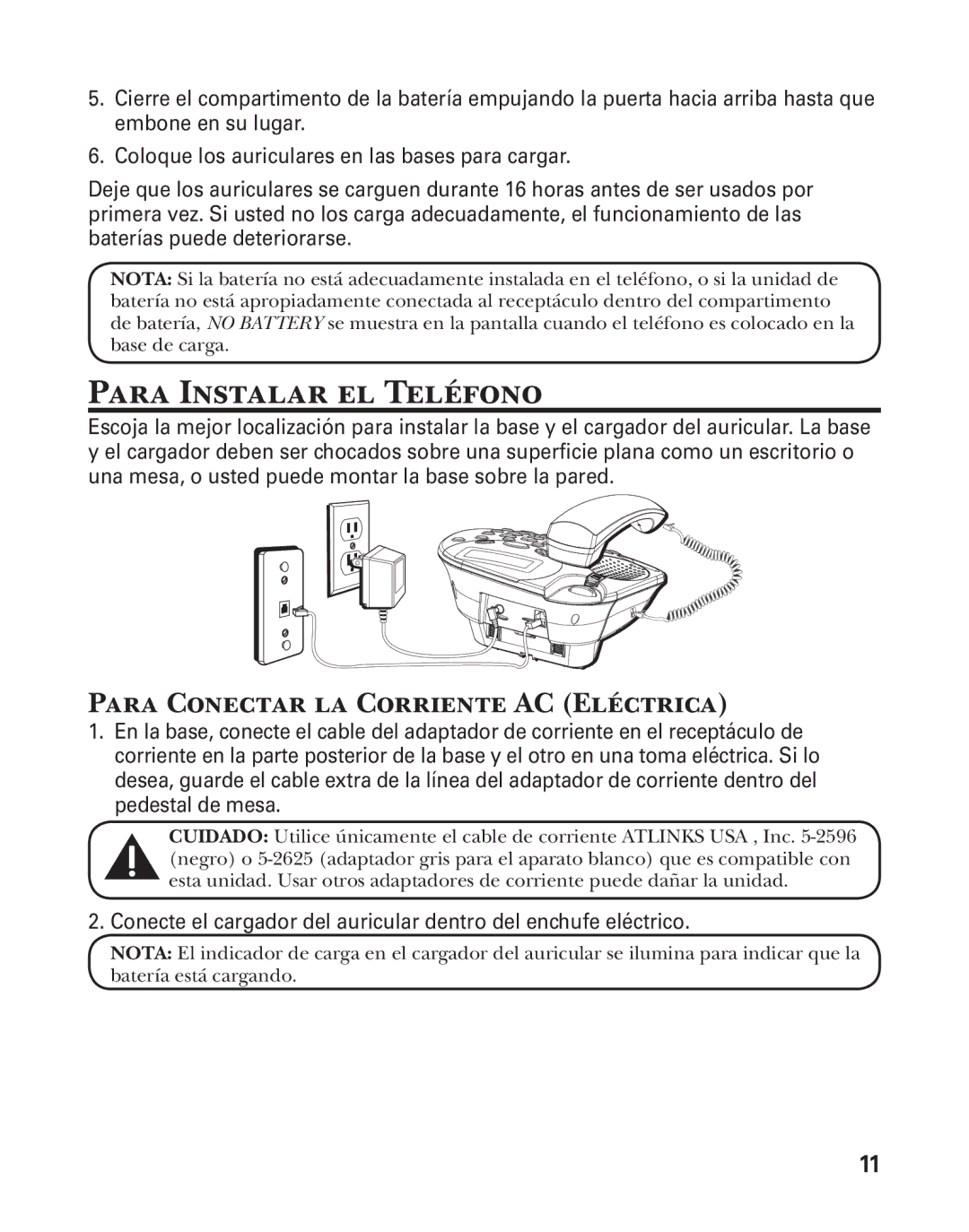 GE 25880 manual Para Instalar el Teléfono, Para Conectar la Corriente AC Eléctrica 