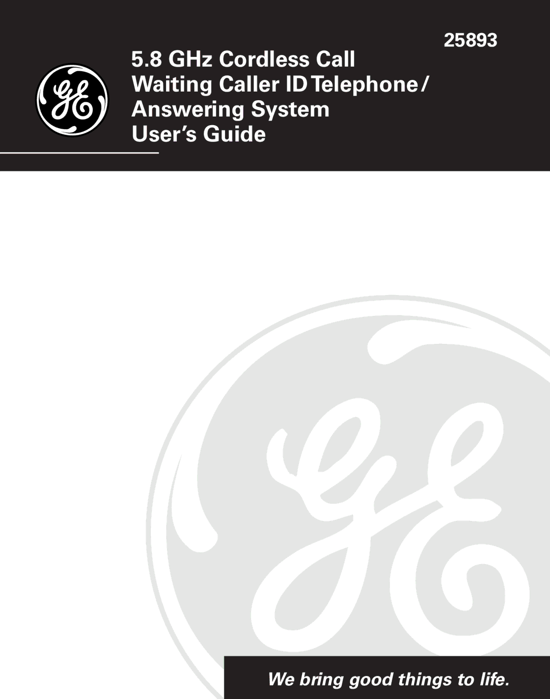 GE 25893 manual 