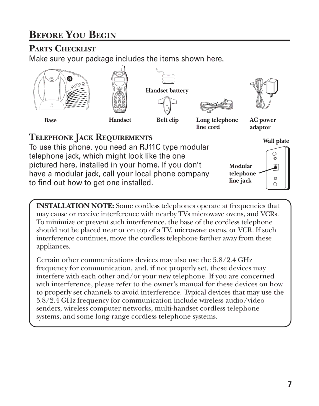 GE 25898A, 55898580 manual Before YOU Begin, Make sure your package includes the items shown here 