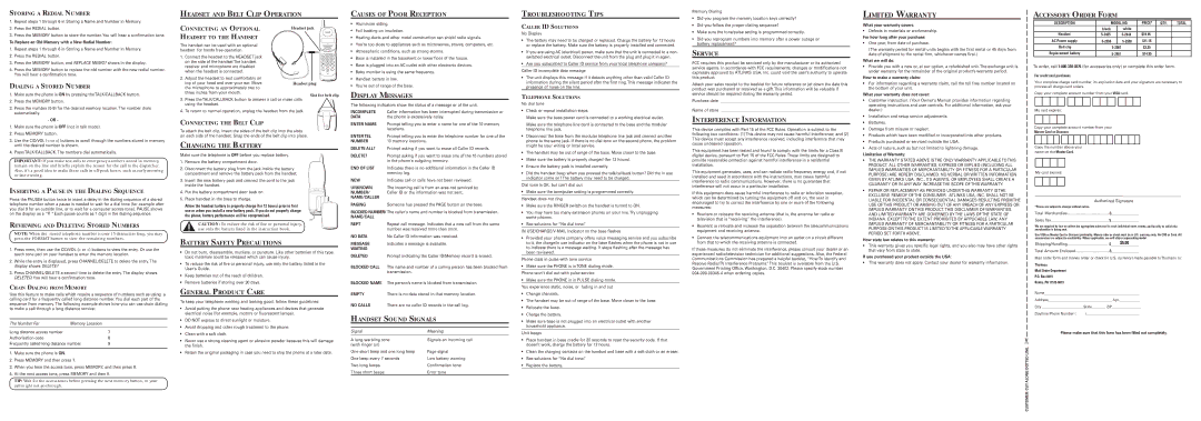GE 16179610 Headset and Belt Clip Operation, Changing the Battery, Battery Safety Precautions, General Product Care, Form 