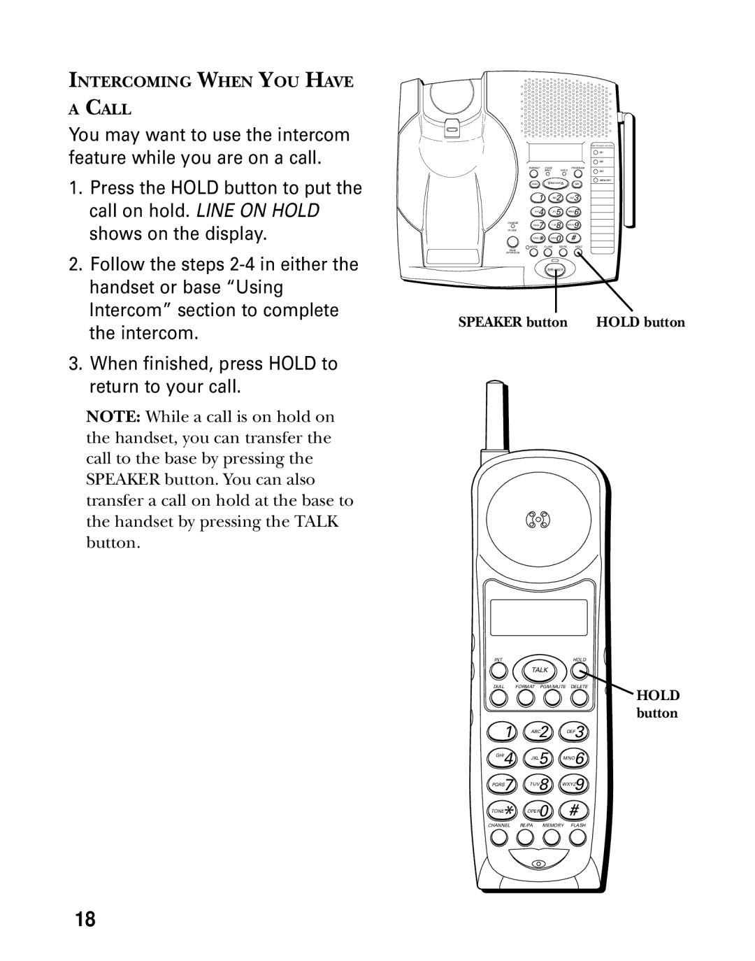 GE 26936 manual Intercoming When YOU have Call 