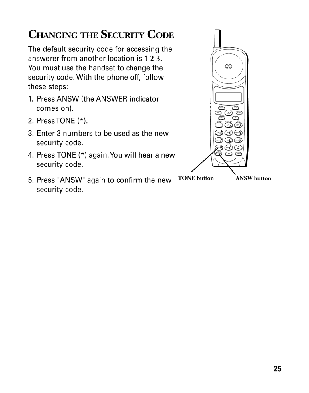 GE 26939 manual Changing the Security Code 