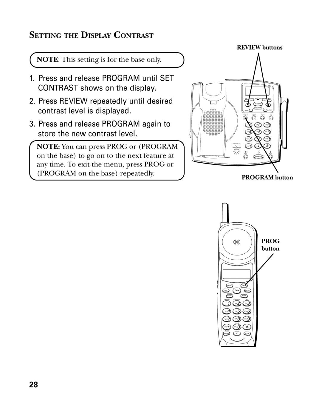 GE 26939 manual Setting the Display Contrast 