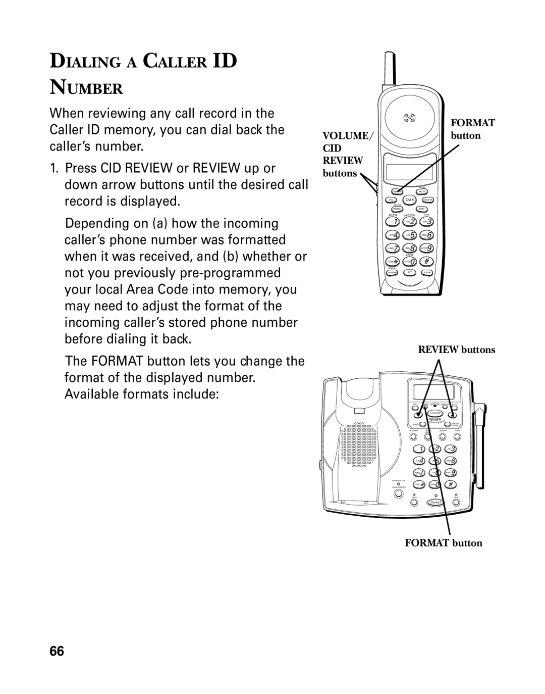 GE 26939 manual Dialing a Caller ID Number, CID Review 