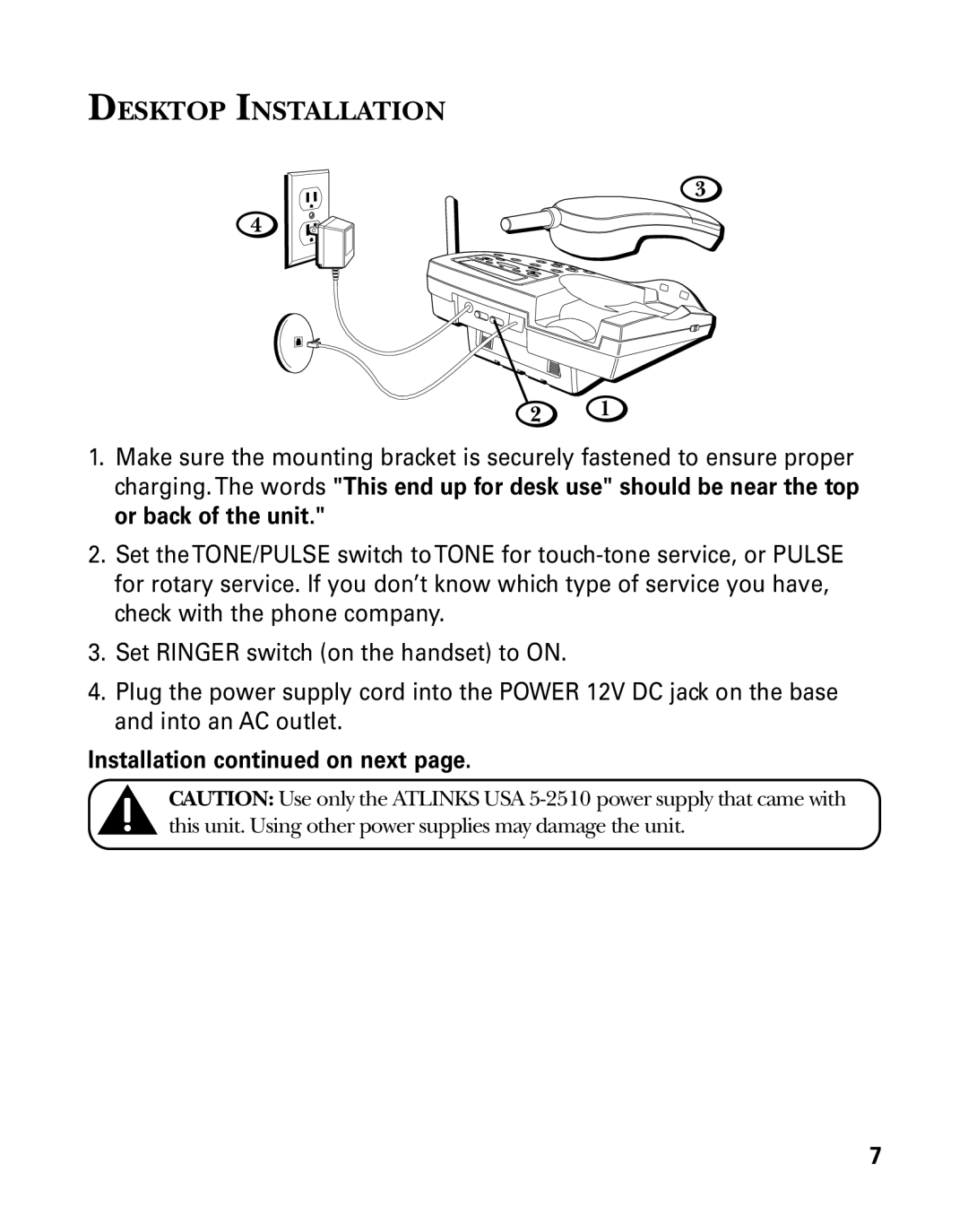 GE 26939 manual Desktop Installation, Installation on next 