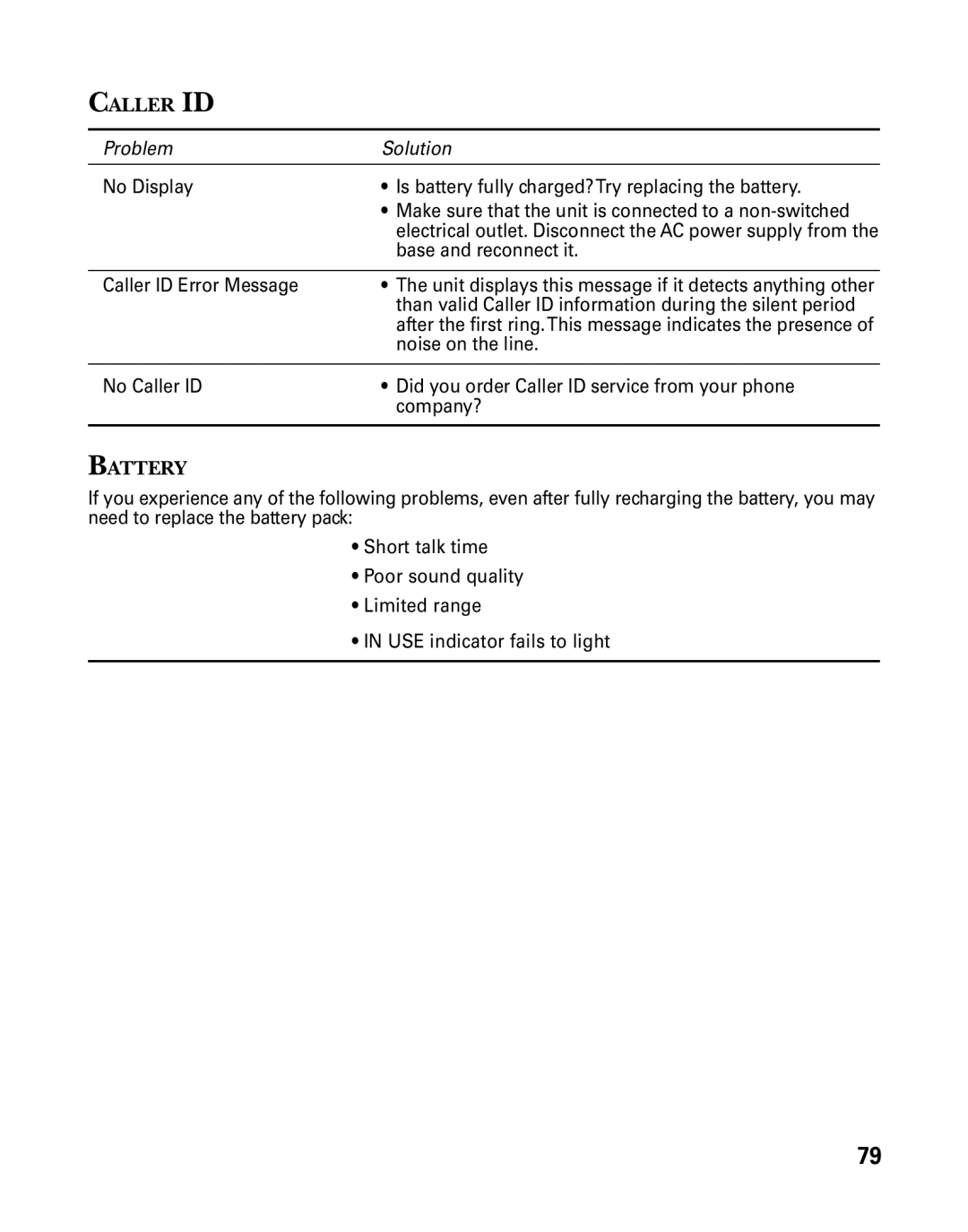 GE 26939 manual Battery 