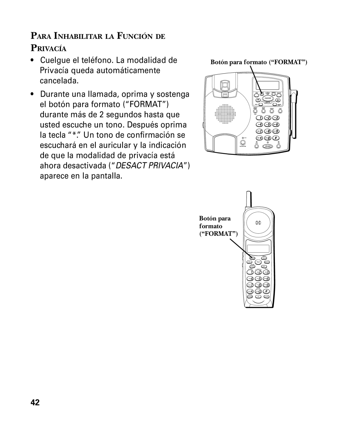 GE 26958 manual Para Inhabilitar LA Función DE Privacía 