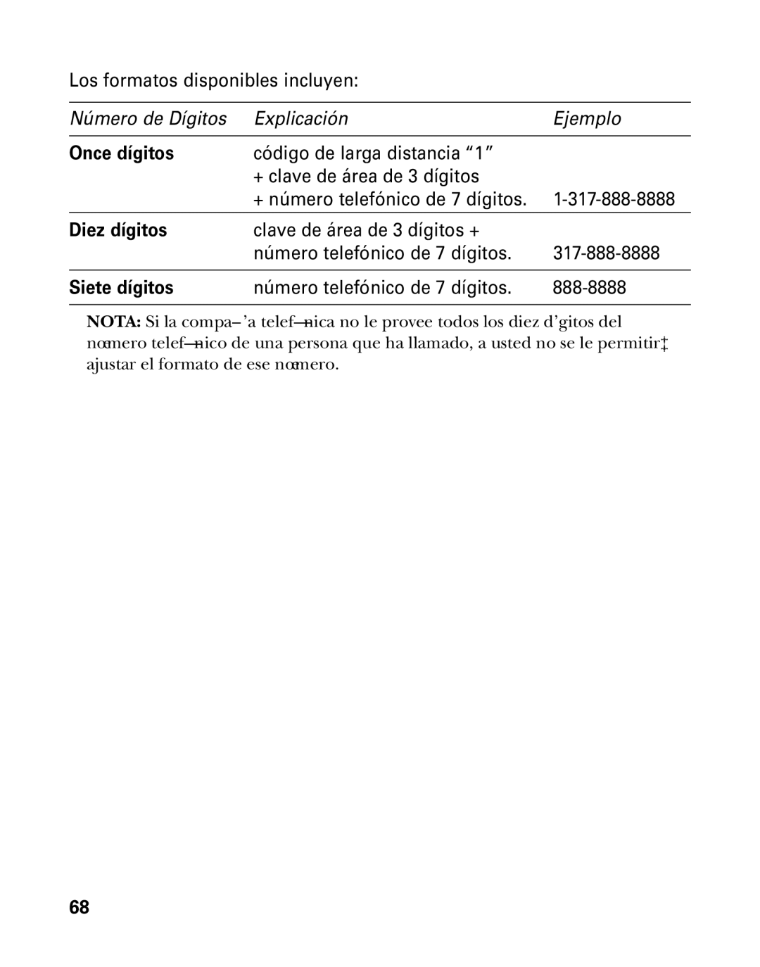 GE 26958 manual Once dígitos 