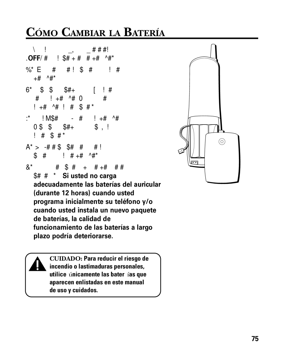 GE 26958 manual Cómo Cambiar LA Batería 