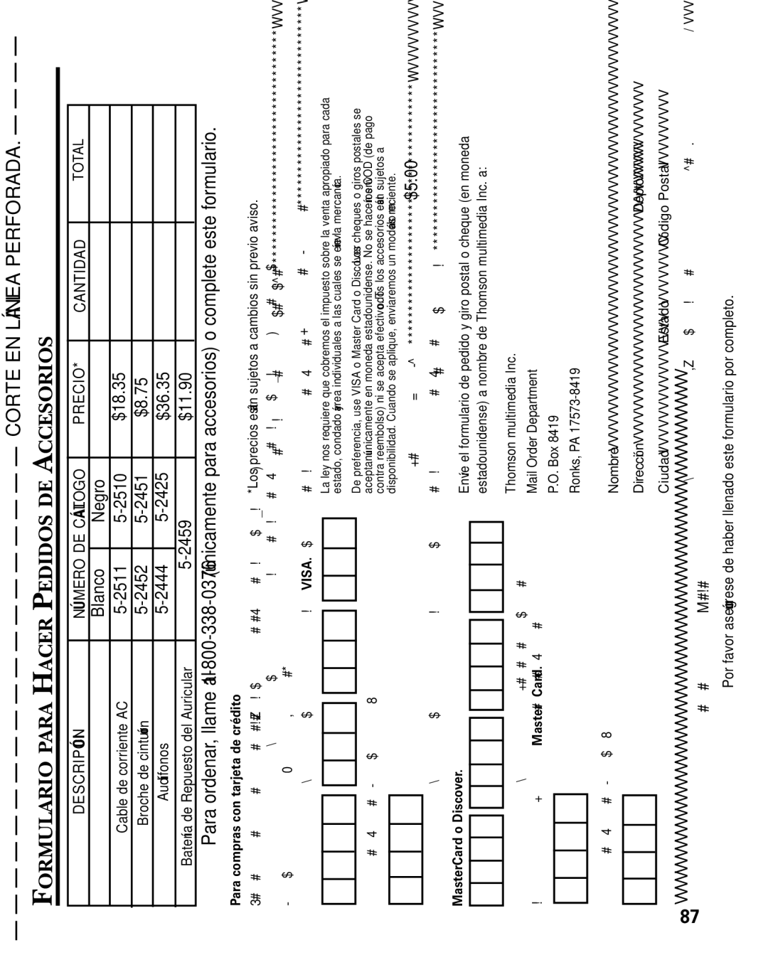 GE 26958 manual Paraormulario 