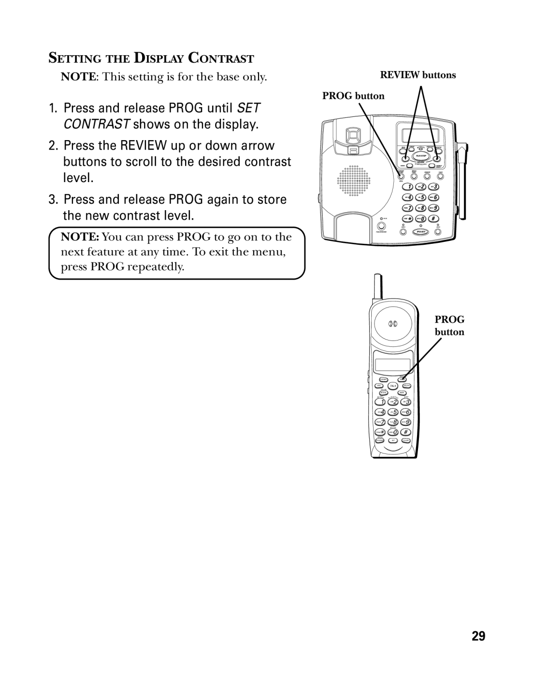 GE 26958 manual Setting the Display Contrast 