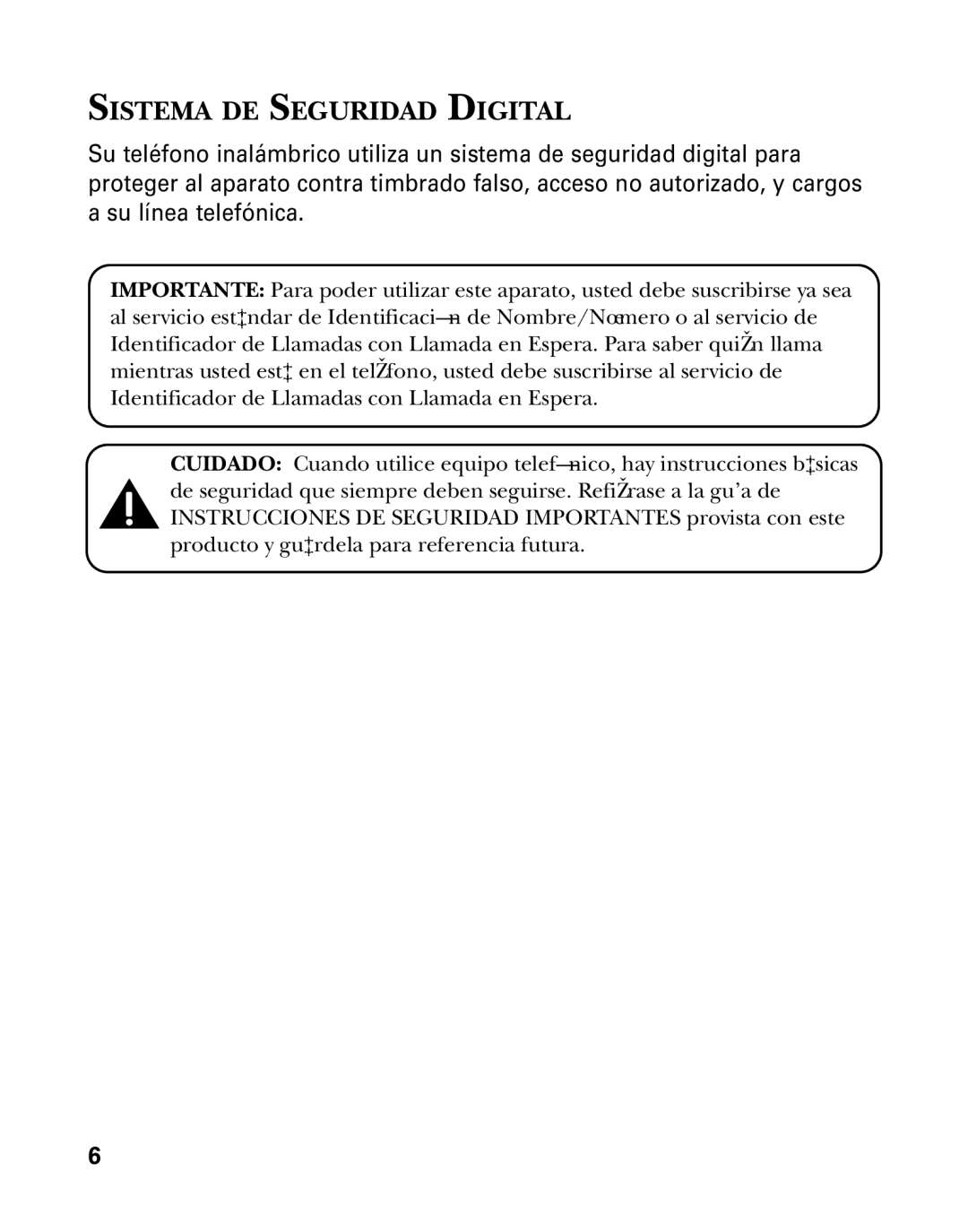 GE 26958 manual Sistema DE Seguridad Digital 