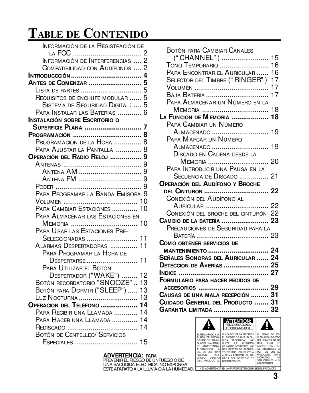 GE 26981, 26980 manual Table DE Contenido, Antes DE Comenzar 