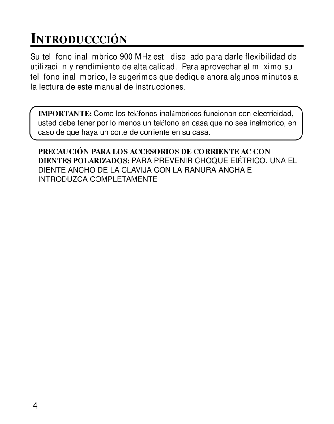 GE 26980, 26981 manual Introduccción, Precaución Para LOS Accesorios DE Corriente AC CON 